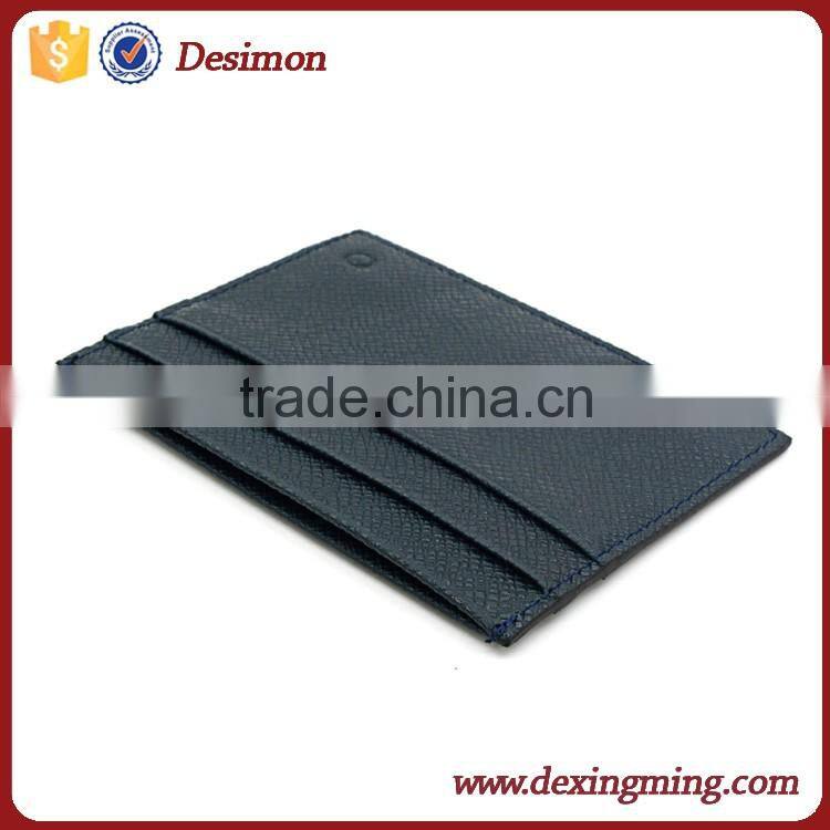 Leather Unisex Card Case Slim Super Thin 6 Slots Compact Wallet holder