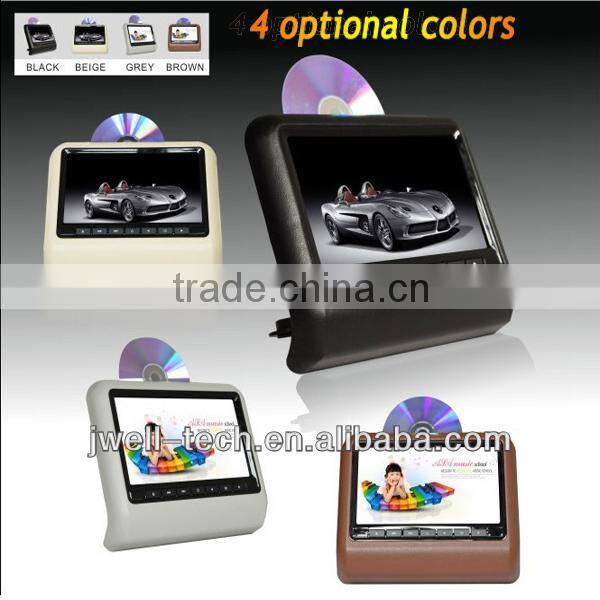 9 inch active car headrest monitor, headrest dvd, headrest dvd player, dvd player with speaker,IR,FM,USB,SD,32 and 8 bit Game