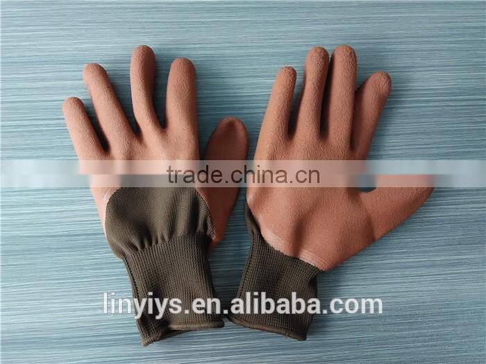 13 gauge anti slip foam latex coated work glove
