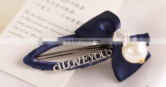 korean fashion hair bow crystal hair clip bulk hair accessories