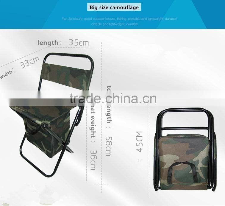600D Oxford fabric camouflage portable folding hiking fishing stool chair with bag