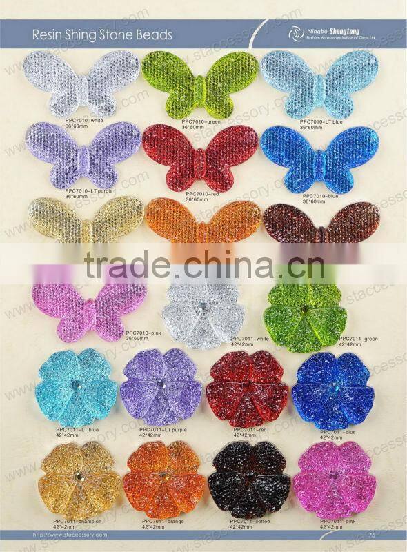 Necklace Bead Flower Shining Resin Stone Beads