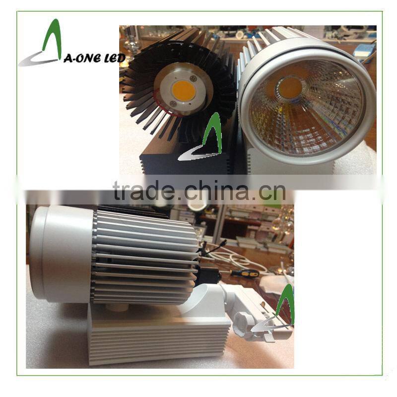 Commercial Lighting 100% Aluminium Shell dimmable 30W COB black led track lighting with 50,000h long Life-span
