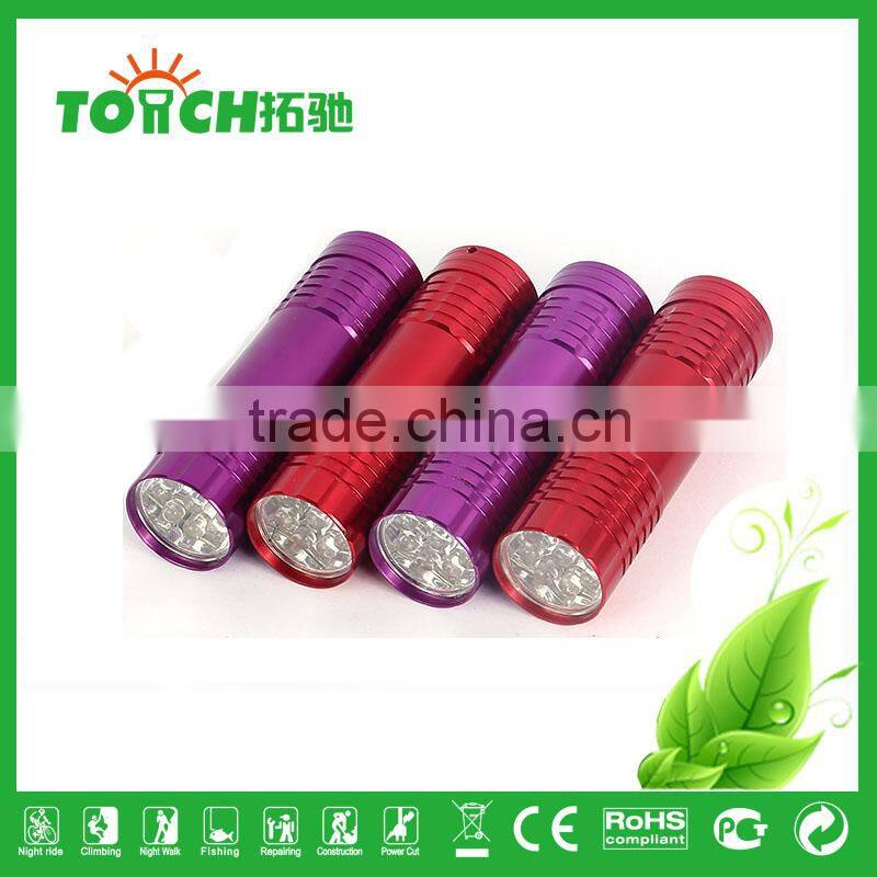 Cheap mini 9 LED flashlight