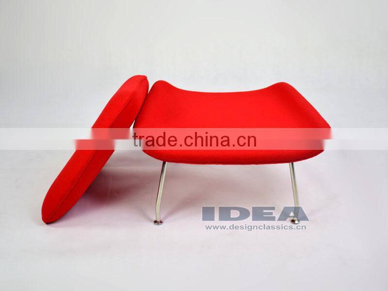 Replica Womb Chair Foot Stool - Red Wool Fabric