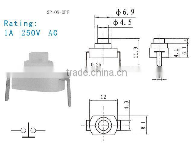 Superior quality 2 pin push button switch