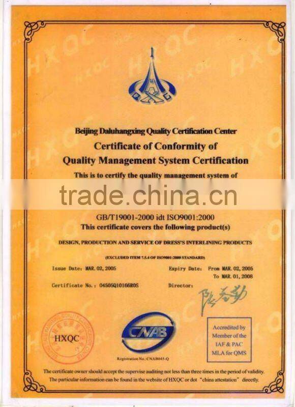 hair wool canvas interlining manufacturer for front of suit and overcoat K939