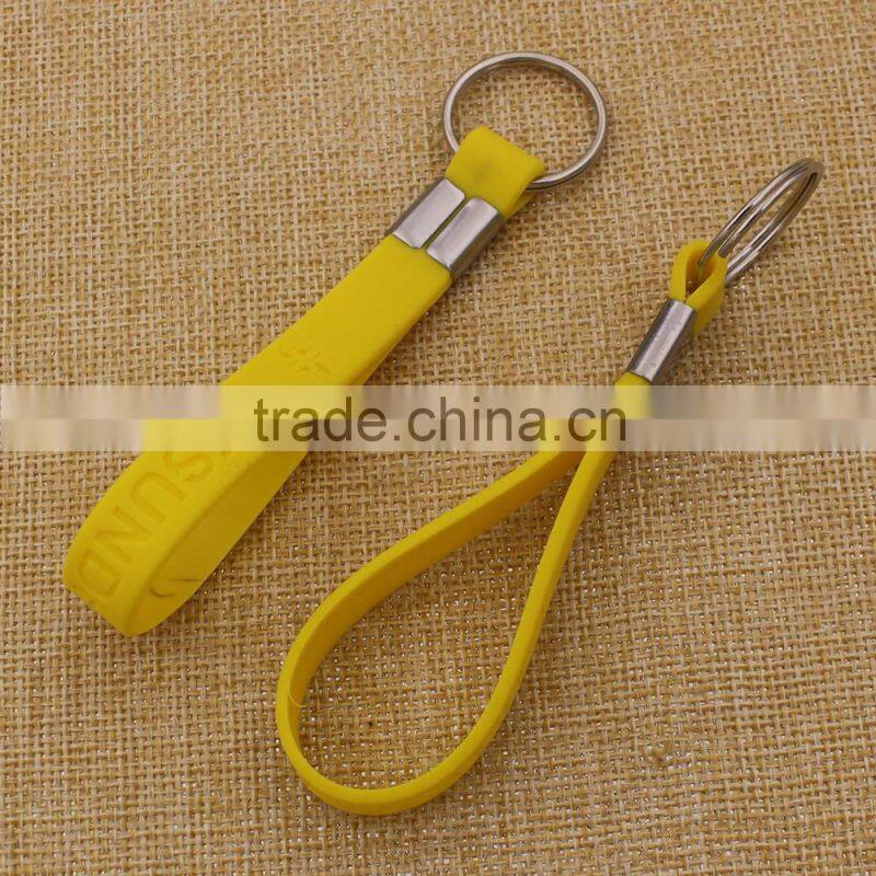 Wholesale Printed Bulk Keychain Silicone Wristband Keychain