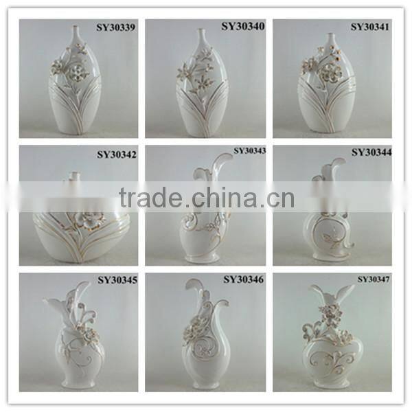 With liquid gold flower design ceramic vase decoration