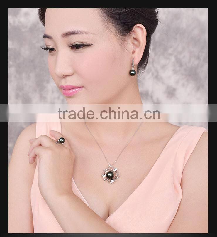 wholesale jewelry 12--13mm S925 silver tahitian black pearl pendant