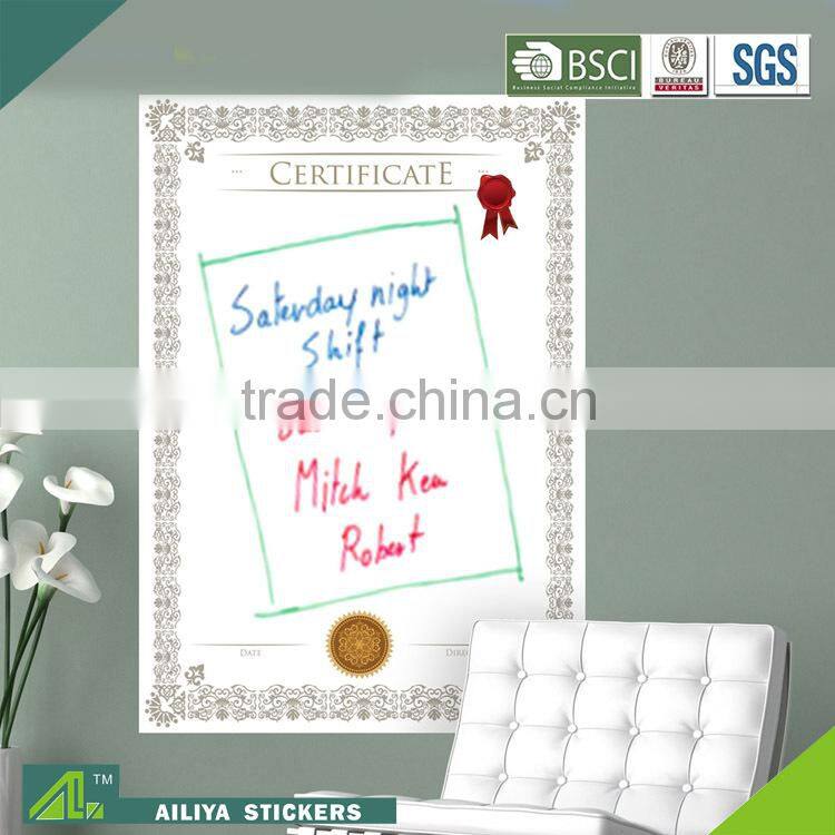 Factory direct custom best decorative waterproof bedroom repositionable whiteboard wall sticker