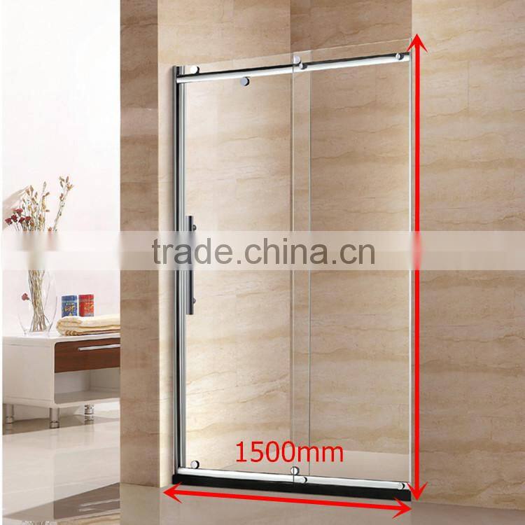 home apartment cheap 304 stainless steel frame sliding shower glass door D13