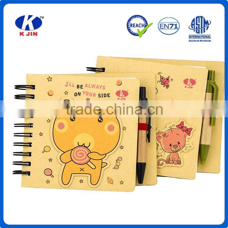 environmental protection series log color small custom memo notebook with pen