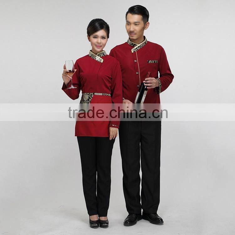 China factory of restaurant hotel uniforms new design custom made hotel restaurant uniform high quality and cheap price