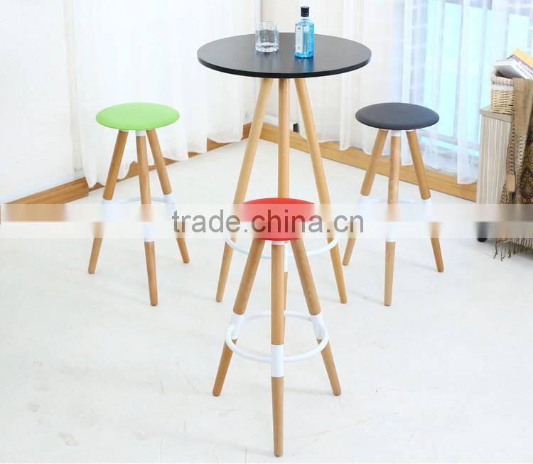 European style Retro Solid Wood Bar Chair Y324