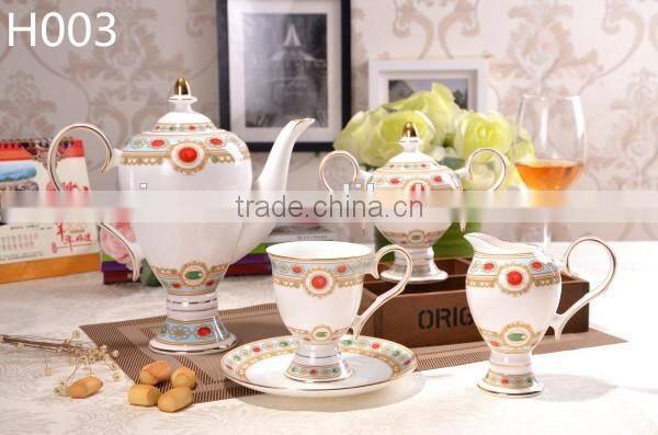 europe style bone china with gold-rim cup and saucer