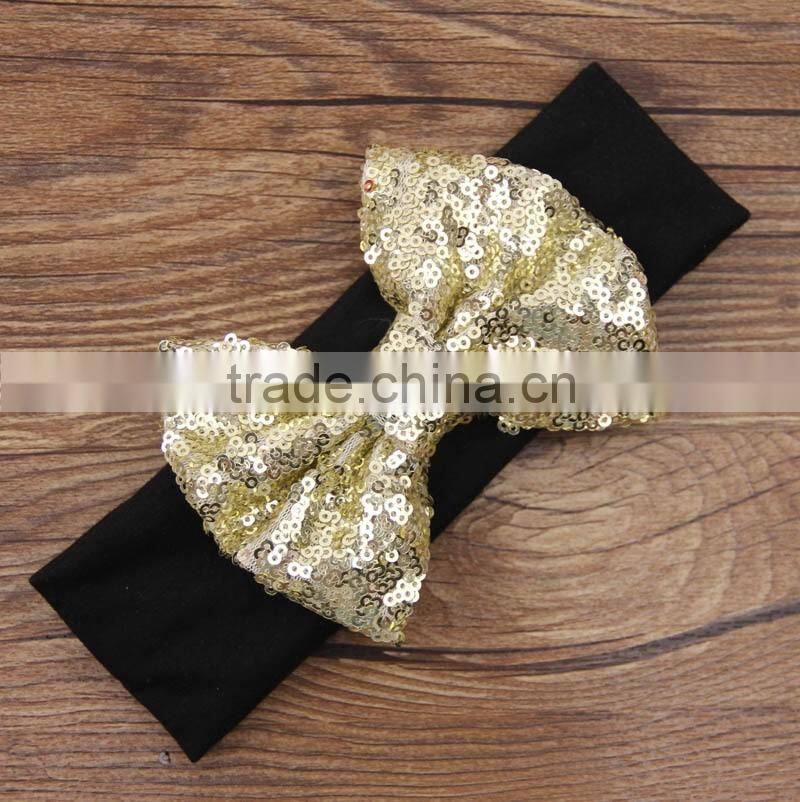 2016 new design cotton baby headband with bows