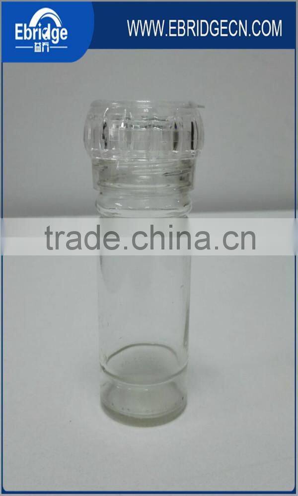 Glass spice grinder with plastic lid hand salt and pepper grinder wholesale