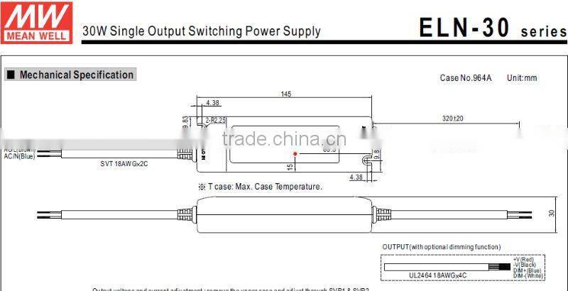 MW 30W ELN-30 led Single Output Switching Power Supply