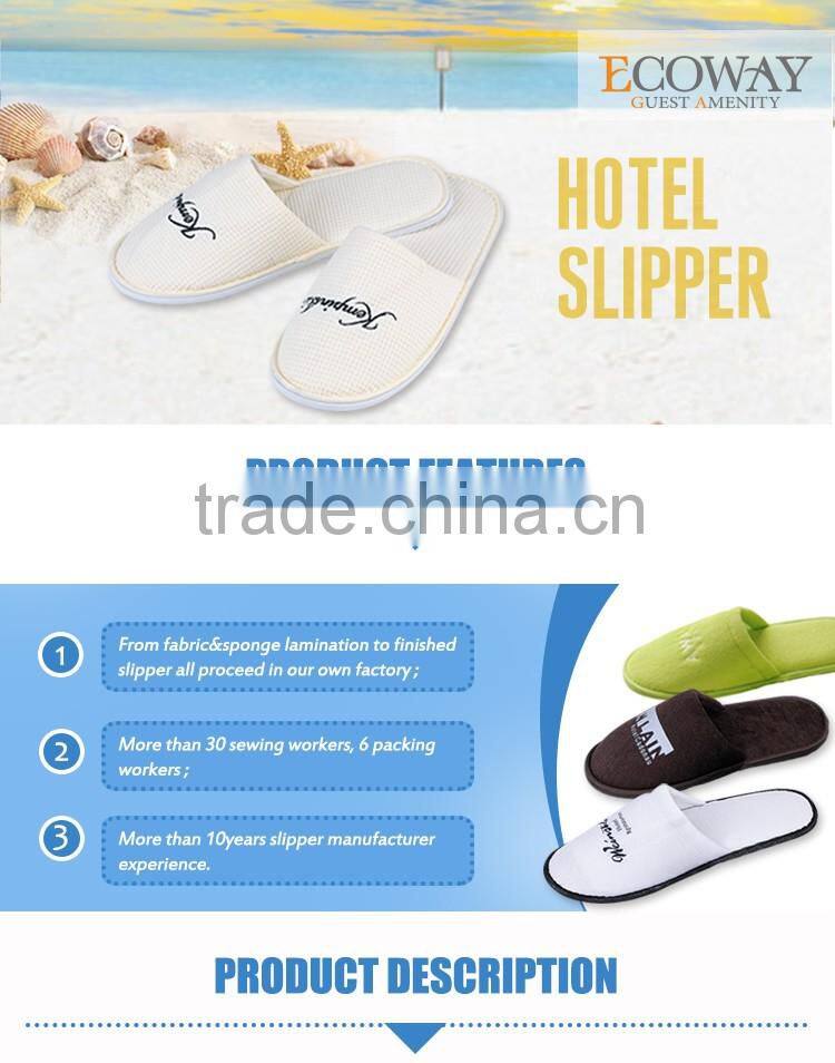 cheap hotel slippers Open toe disposable white slippers personalized indoor slippers
