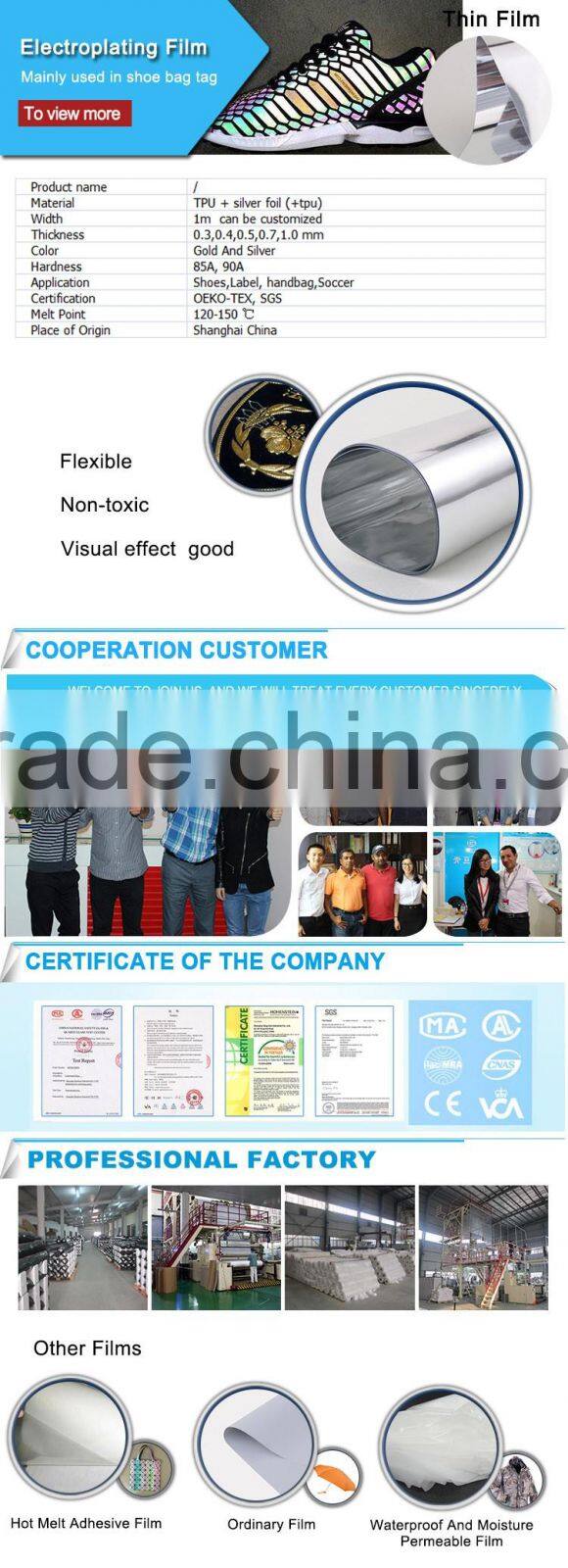 12 Micron 50 Micron Metallized Polyester Film, Mylar Polyester Film