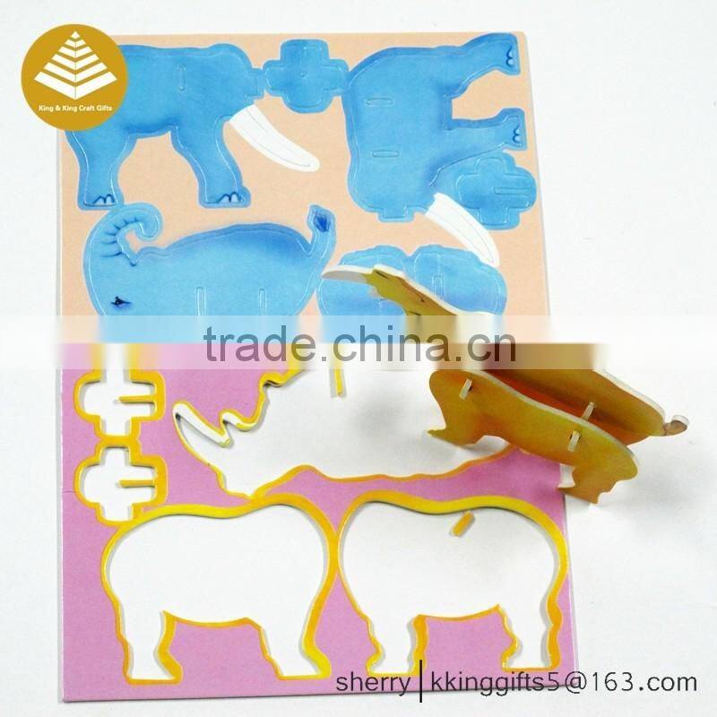 Wholesale custom recycled cardboard 3d wood 3d effect jigsaw puzzle