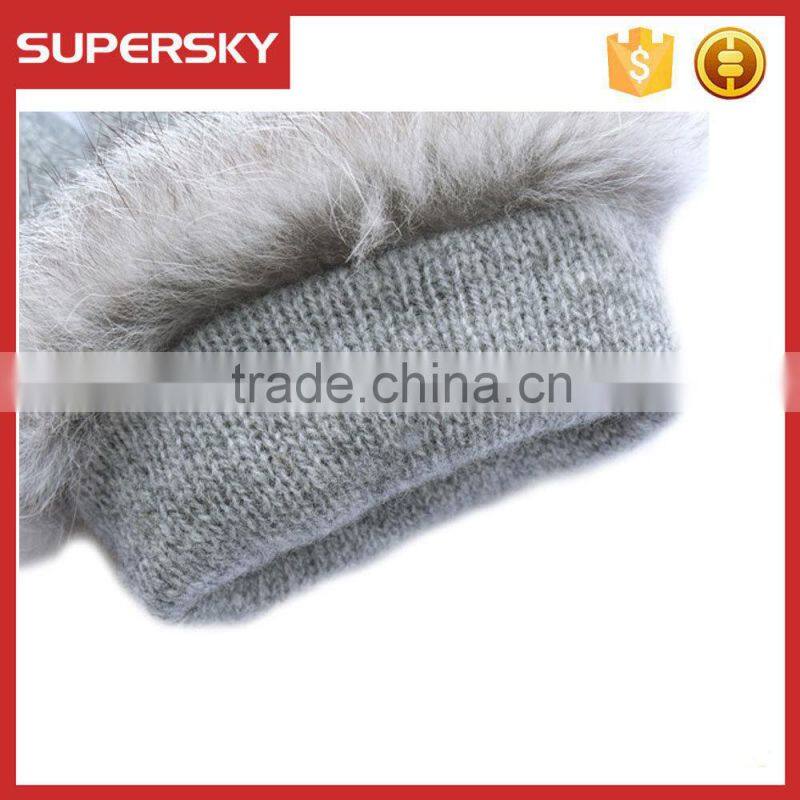 V-364 Plain color slap-up women wool winter warmer gloves magic finger golves