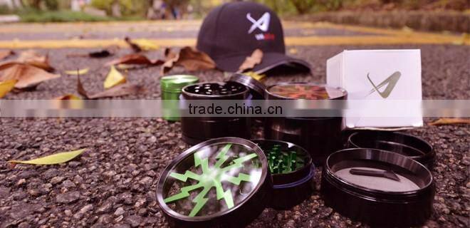 Lightning Aluminum 4-Part Tobacco Spice Tea Herb Grinder (2.5") with Pollen Catcher, Cleaning Brush and Scraper (Orange)