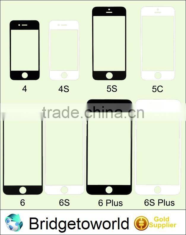 black or white spare part outer glass touch screen front glass lens panel replacement for Iphone 4 4s 5 5c 5s 6 6plus 6s 6splus