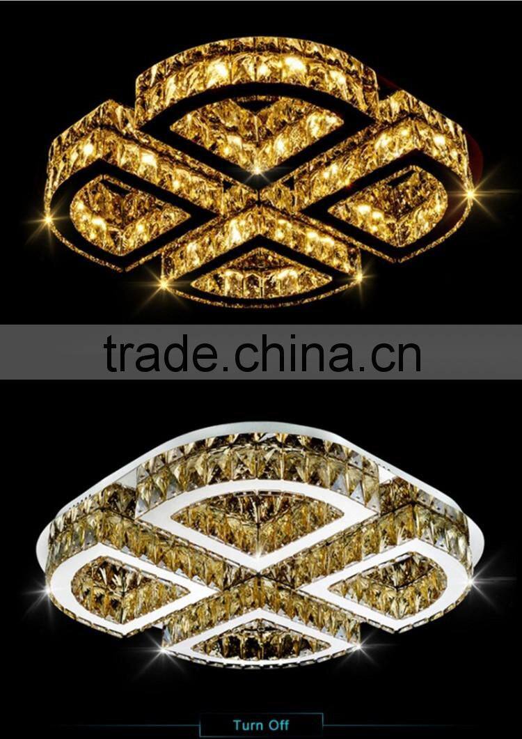 Hot Selling 60W LED Ceiling Lamp Stainless Steel K9 Crystal Decoration Ceiling Lamp