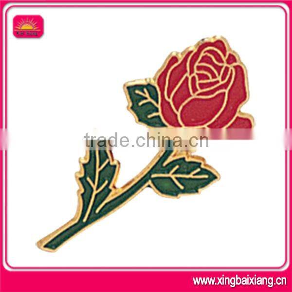 Hot sell custom flower lapel pin, flower rose pin badge