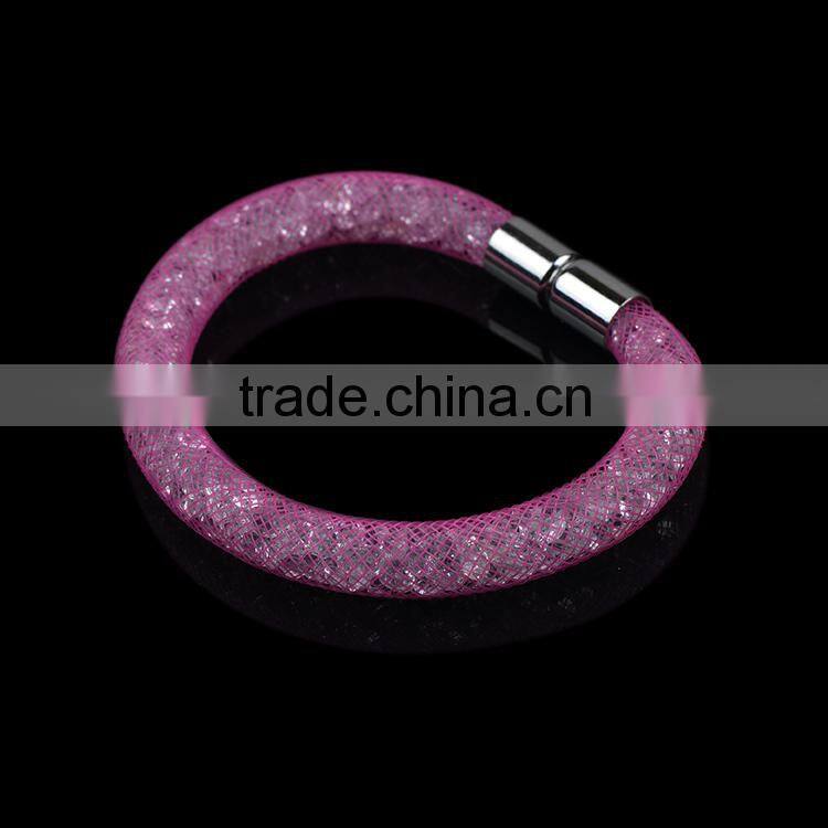 2015 new design high good quality mesh stardust magnetic bracelet for women