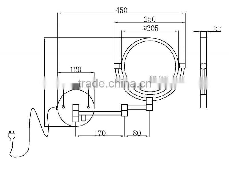 Bathroom magnifying mirrors, 3x makeup magnifying mirror MR8008