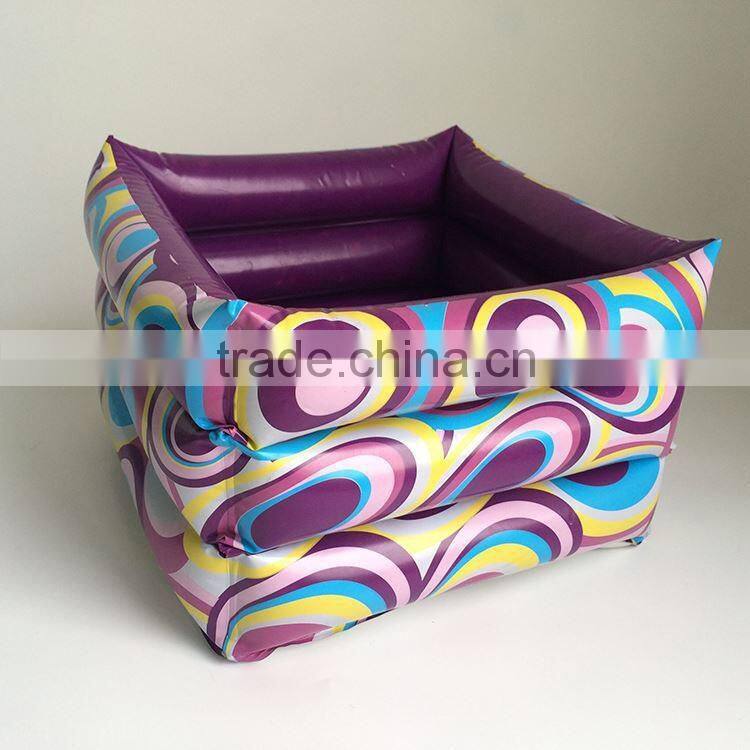 colorful fashion portable square inflatable foot bath tub for travel Pedicure