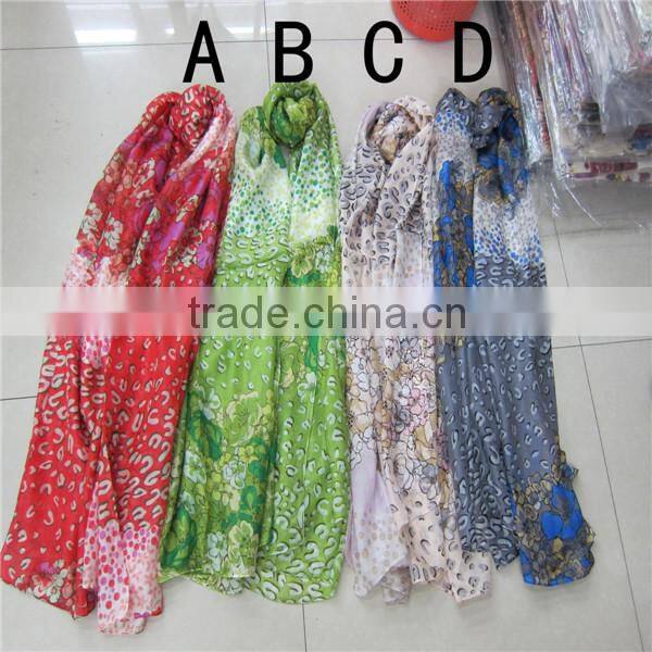 Hangzhou flower printed silk scarf 110*180cm silk scarf twill