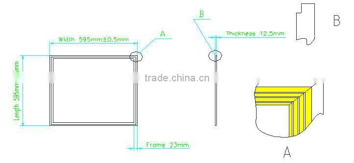Ultra-Thin High Brightness 40w Ultra Flat 600 600 led panel light