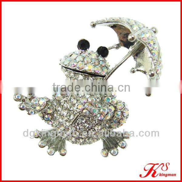 Frog And Umbrella Enamel Brooch Pins For Little Girl