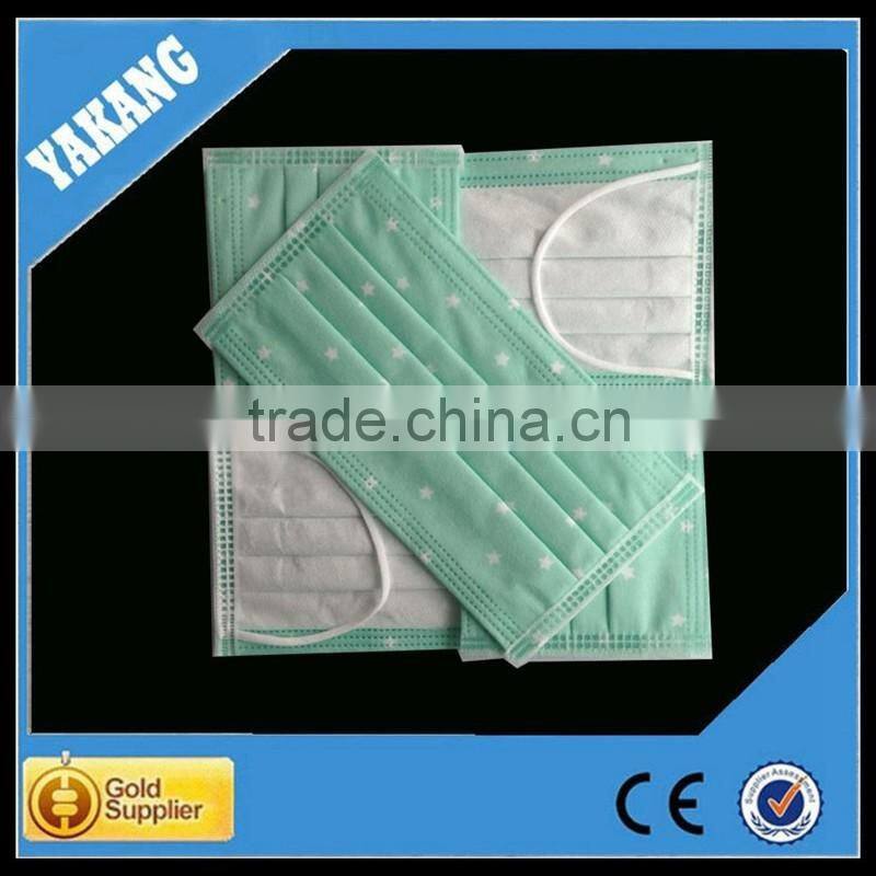 3ply blue ground with white stars spunlace non-woven face mask