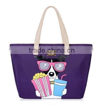 2014 Cartoon contrast color nylon handbag