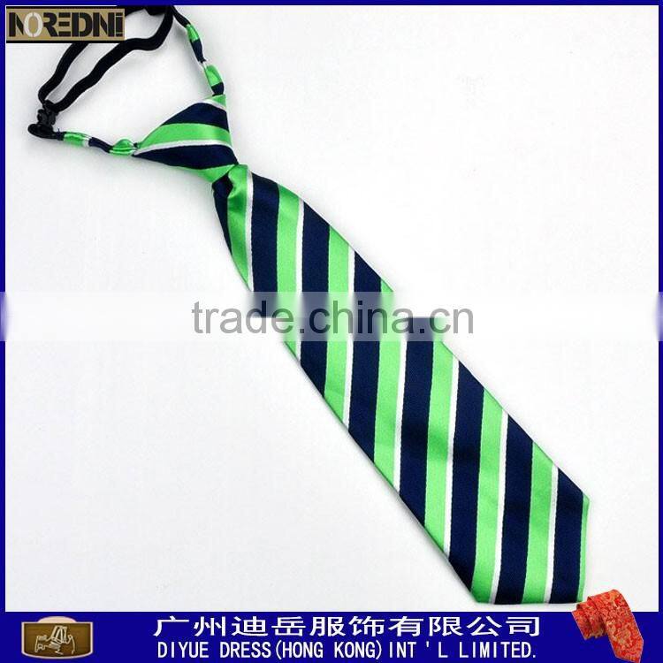 Custom 100%polyester elastic tie for school uniform neckties