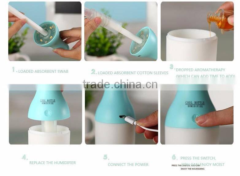 bottle usb humidifier/air cleaner/ air purifier for home office