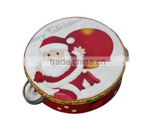 Wooden tambourine toy musical instrument/Top popular wooden rattle toys tambourine