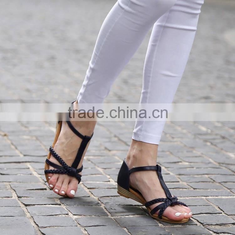 CX049 women's braided wedged shoes