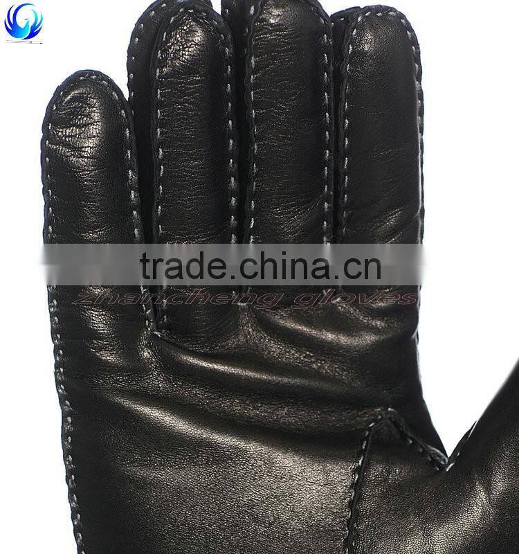 2016 New design men winter sheepskin genuine leather gloves for touch screen