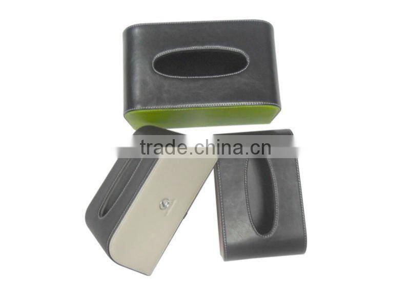 2014 hot sale noble leather tissue box PU cheap napkin box tissue box