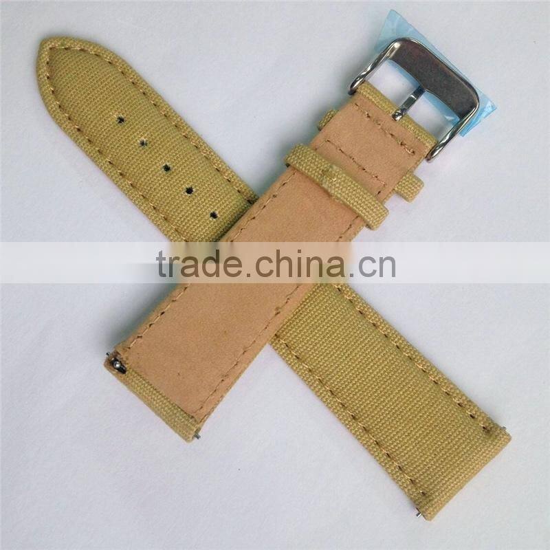 Quick Release Leather Canvas Watch Band Removeable