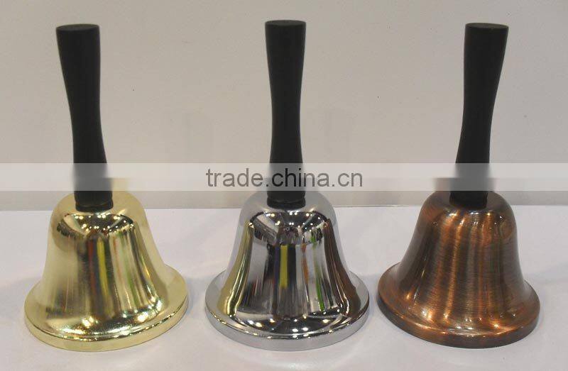 5" hand bell with wooden handle for celebration A12-H02 gold plated (A047)