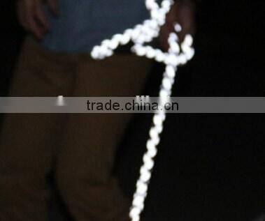 Outdoor safety led flashing dog leash , pet dog harness and leash set ,led retractable dog leash