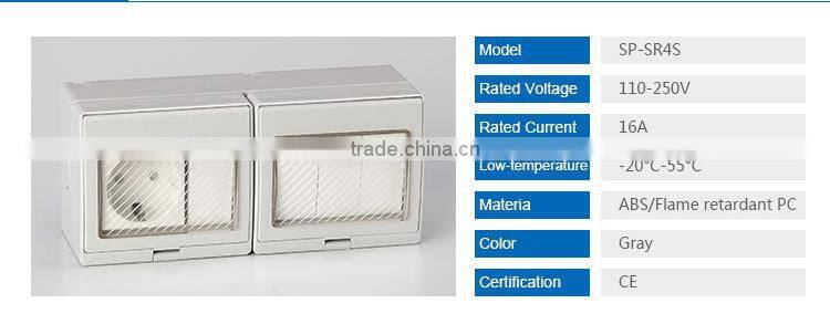 Wall Socket Waterproof Outdoor Socket(SP-SR4S)