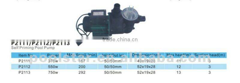 Poolstar P2111/P2112/P2113BX self-priming pool water pump
